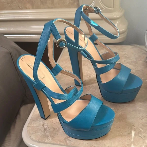 Aldo Women's Vibrant Blue Platform Sandals - Picture 4 of 5